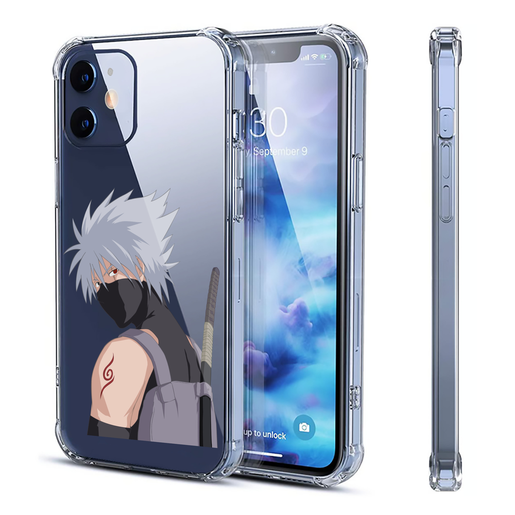 （画像用） NARUTO -ナルト- はたけ カカシ Hatake Kakashi 【iPhone 12シリーズ対応】透明スマホケース（クリアソフトケース）